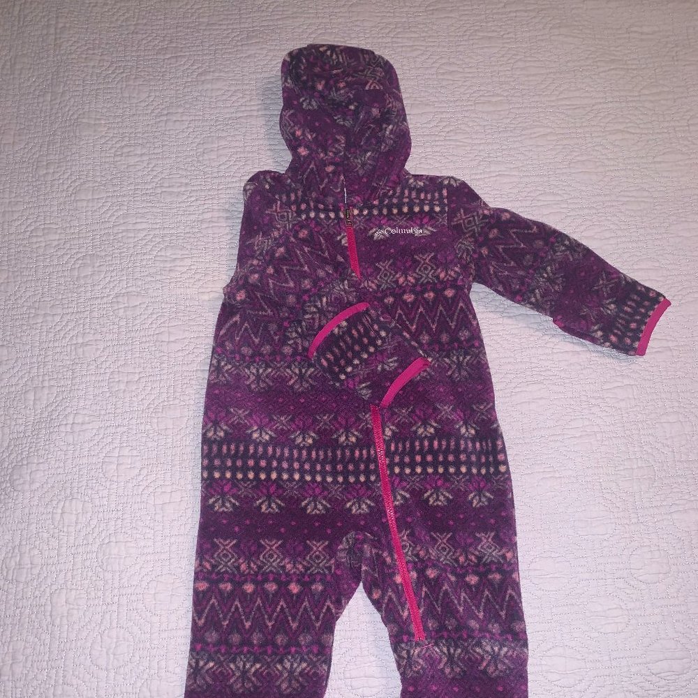 Purple Fleece Columbia Infant's Coveralls / Bunting
